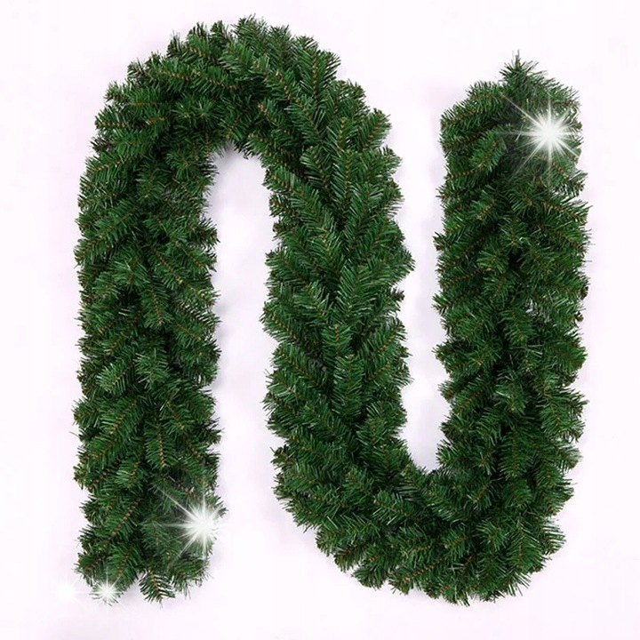 Girlanda Craciunului Premium 270cm, verde, densa, pentru interior/exterior