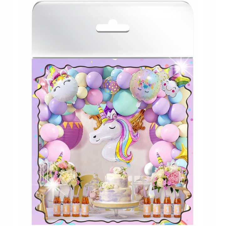 Lufi girland, dekorációs készlet partikhoz, többszínű