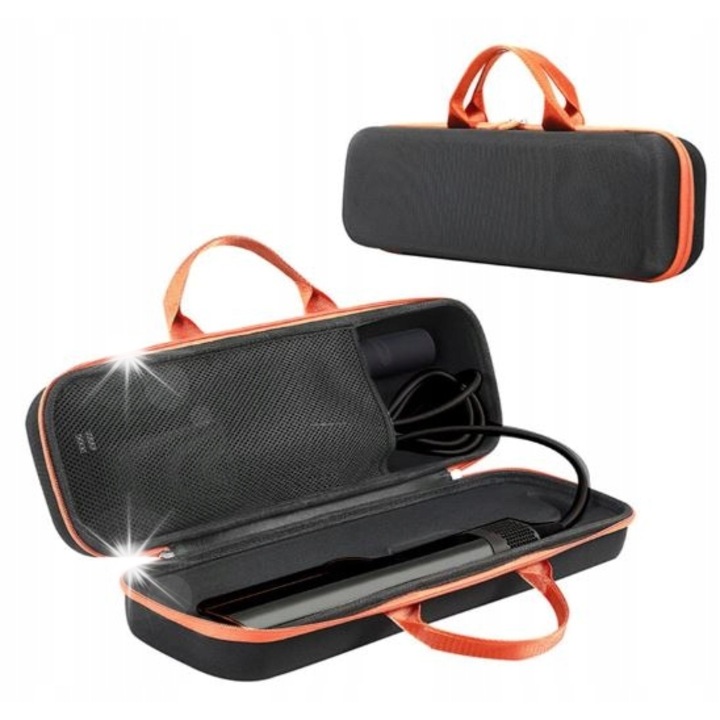 Husa de transport pentru Dyson Airstrait HT01, negru, dimensiuni 469x208x58mm, cu compartiment pentru accesorii