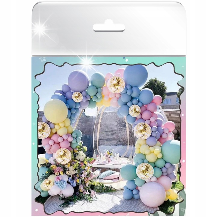 Lufi girland, dekorációs készlet partikhoz, többszínű