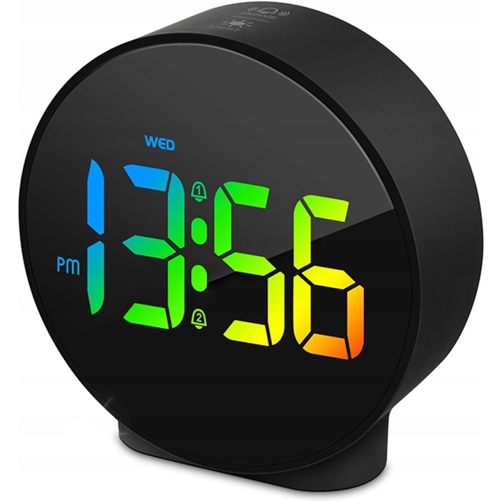 Edup EP-8816 HD LED elektronikus óra, kettős ébresztés, fekete, 95x100x35mm, túra funkcióval
