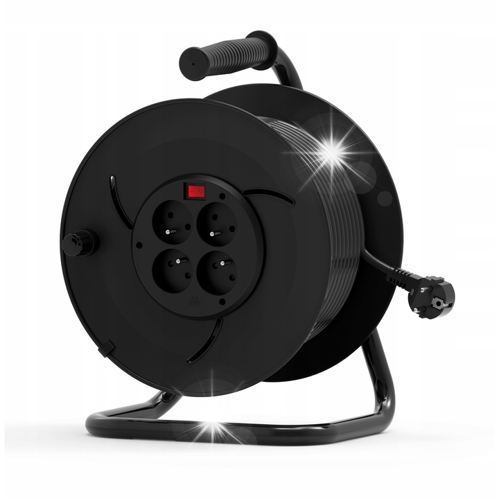 Prelungitor Ineox 50m 3x2.5mm, 4 prize cu impamantare, protectie suprasarcina