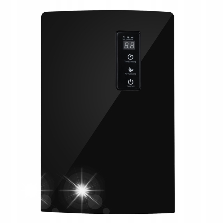 Dezumidificator si purificator de aer Ruhhy, 600ml/zi, capacitate rezervor 1500ml, negru, 36x24x13cm, set cu furtun de evacuare