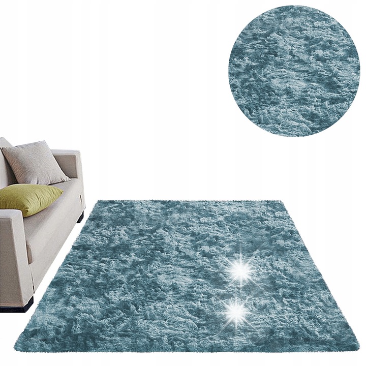 Килим Shaggy Strado Ombre Navy 200x260cm, противоплъзгащ, мек