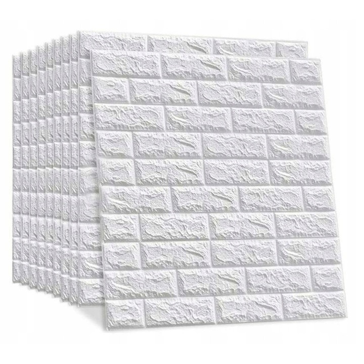 3D öntapadós falpanelek, Domzpaneli, tégla mintás, 77x70cm, 20 darabos szett