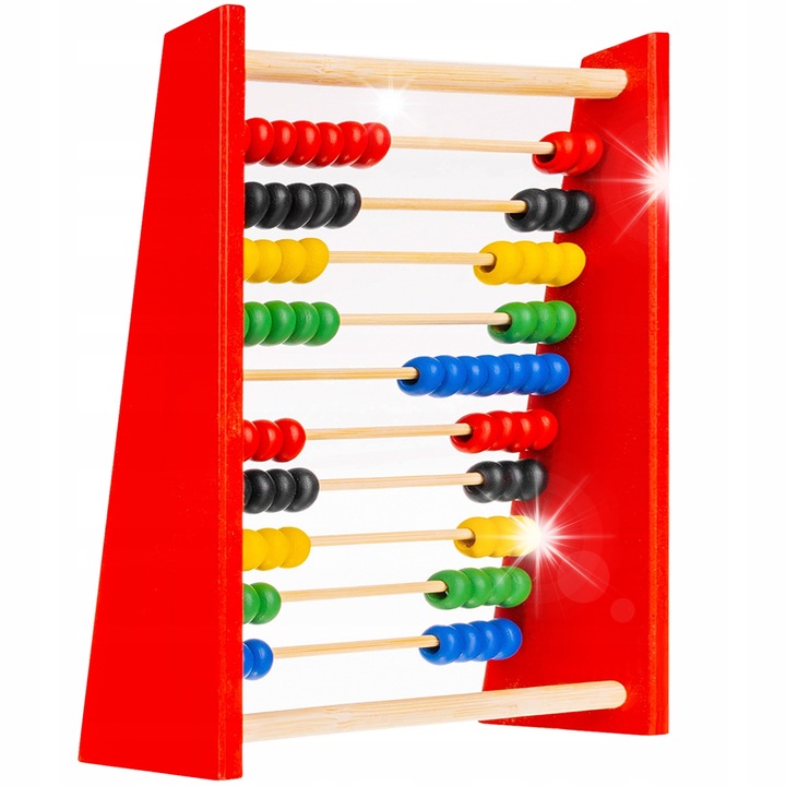 Faszámoló, Kruzzel, többszínű, 10 sor, 100 gyöngy, 5x16x20cm