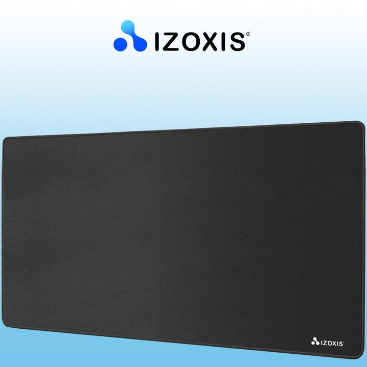 Patura XXL pentru mouse si tastatura, IZOXIS, neagra, 89x40x0,4cm, antiderapanta, rezistenta la apa