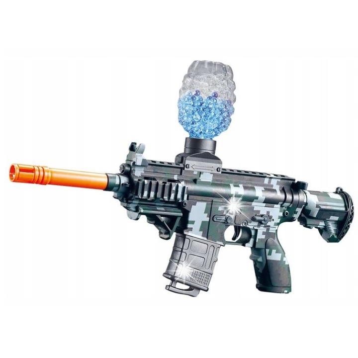 Пистолет за играчка, автоматичен, 500mAh, 600 топчета, 43,5x26,5x4см, зелен