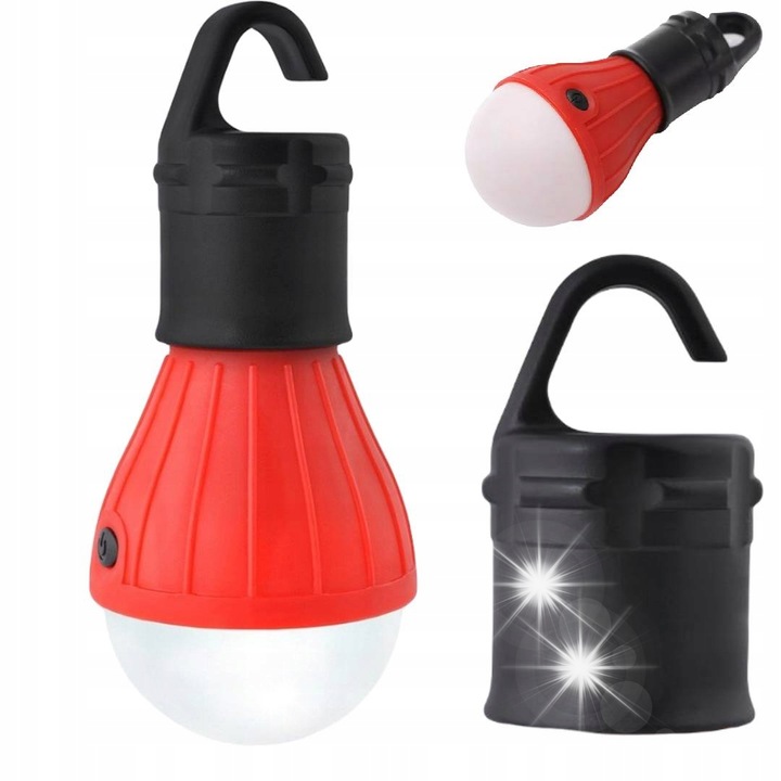 Lampa turistica LED, 3 moduri de iluminare, rosu, 12x5,5cm
