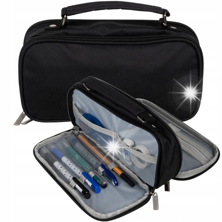 Maaleo dupla tolltartó, kihúzható, fekete, 2 rekeszes, 11,5x7,5x23cm