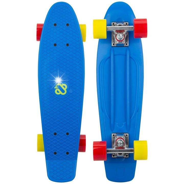 Deskorolka clasica pentru copii Nijdam, 100kg, albastru, 57x15cm