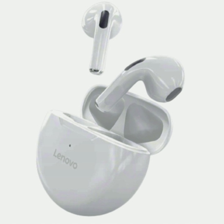Безжични слушалки Lenovo, 5 часа живот на батерията, бели