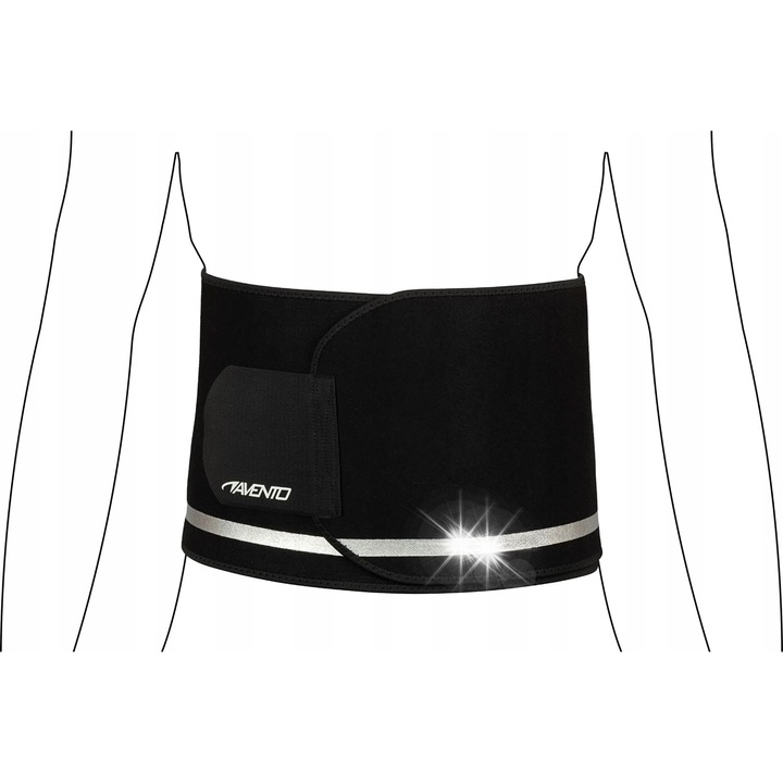 Avento karcsúsító öv, neoprén, S/M, fekete, 95x20cm