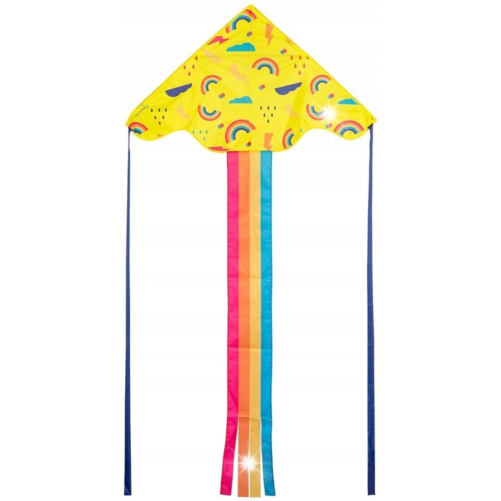 Latawiec pentru copii Dragon Fly, 100x200cm, galben si auriu, unisex, 4 ani+