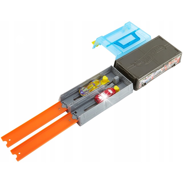 Set de curse Hot Wheels, 2 masini, portabil, 4-10 ani