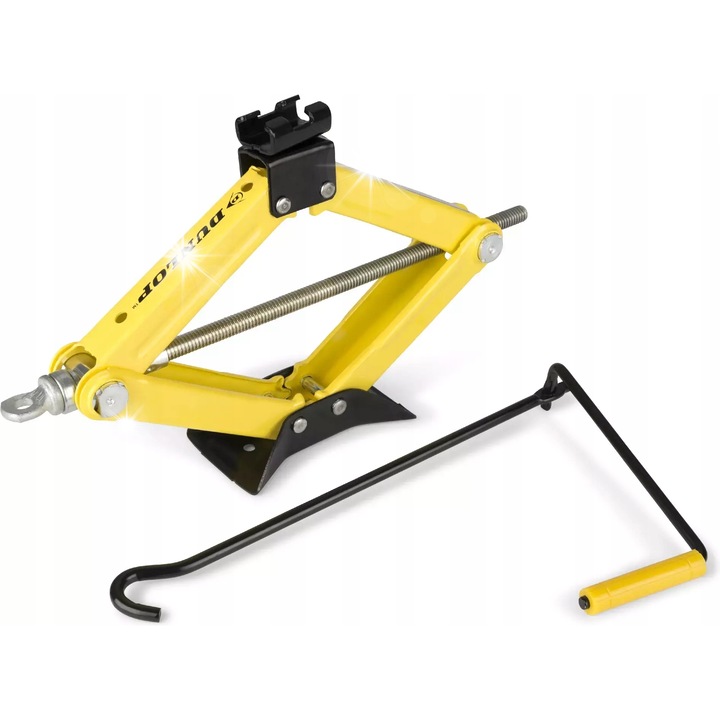 Podnosnic trapez cu capacitate 1,5T, Dunlop, inaltime 26-38cm, compact, galben aurie, dimensiuni 41x10x9cm