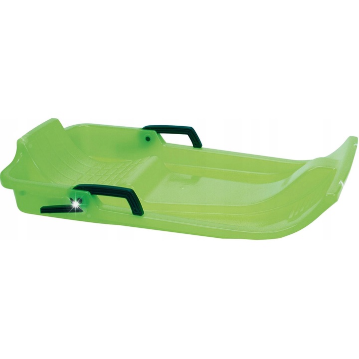Sanie plastica cu frana si sfoara pentru copii RESTART Ufo, verde, 84x42x13cm