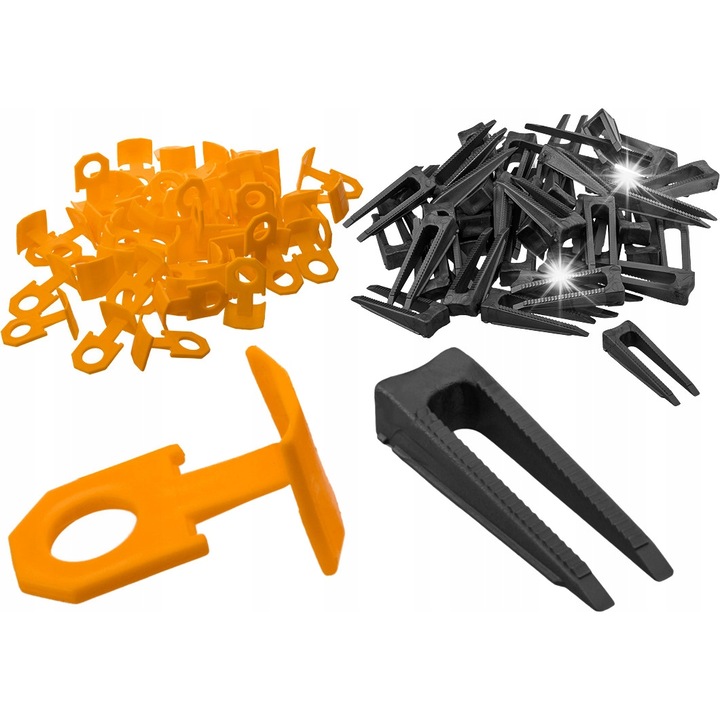 Set sistem pozitionare placi 100 + 200, NEO TOOLS, 1.5mm, 300 bucati, plastic