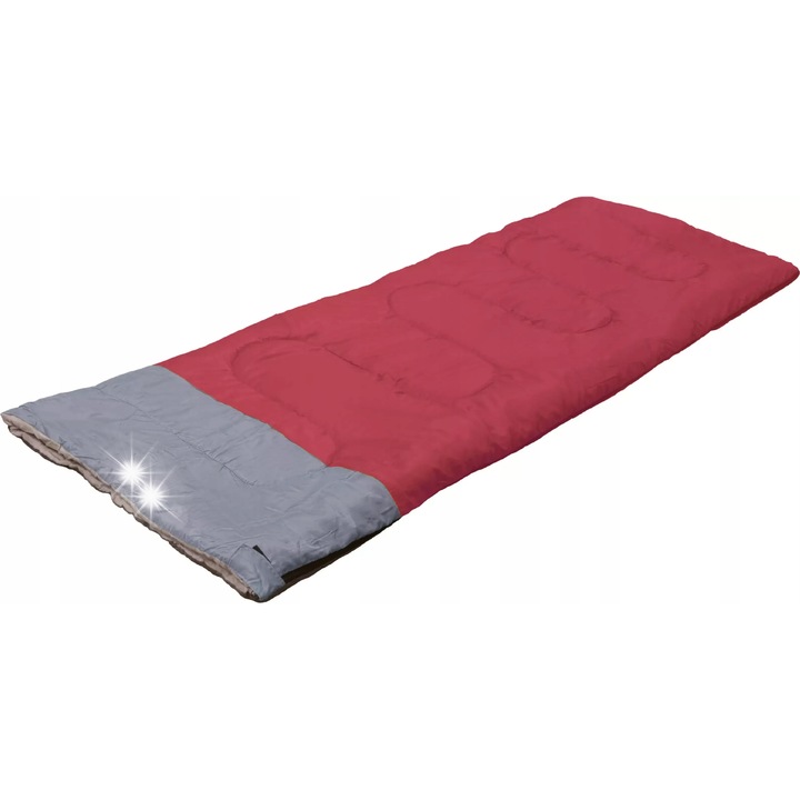 Туристически спален чувал CAMP ACTIVE 190x75см, червен, тегло 830гр, комфорт от +18 до +25°C