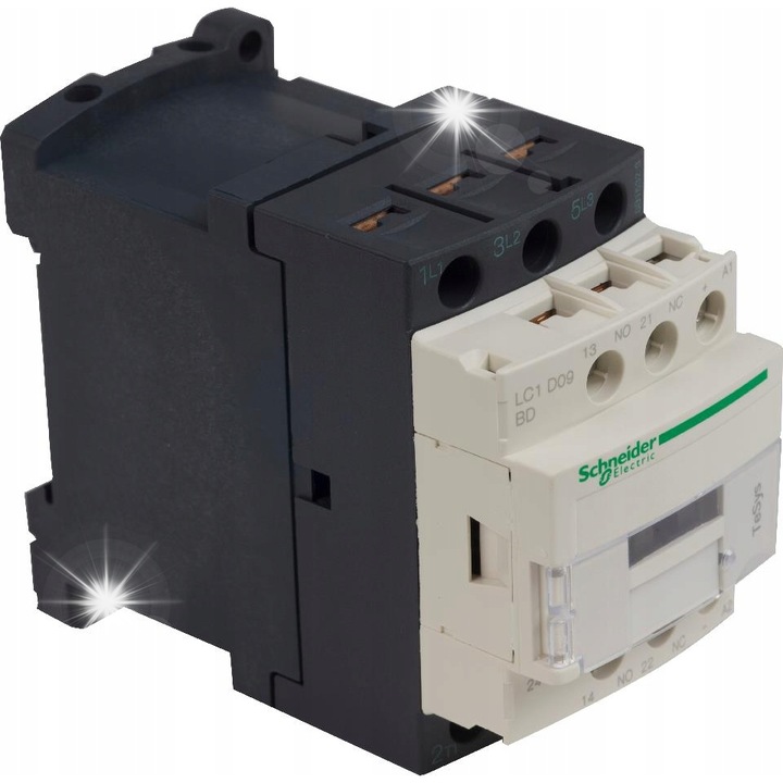 Contactor TeSys D, Schneider Electric, 9A, 3P, 1NO, 1NC, 24VDC, conexiuni cu suruburi