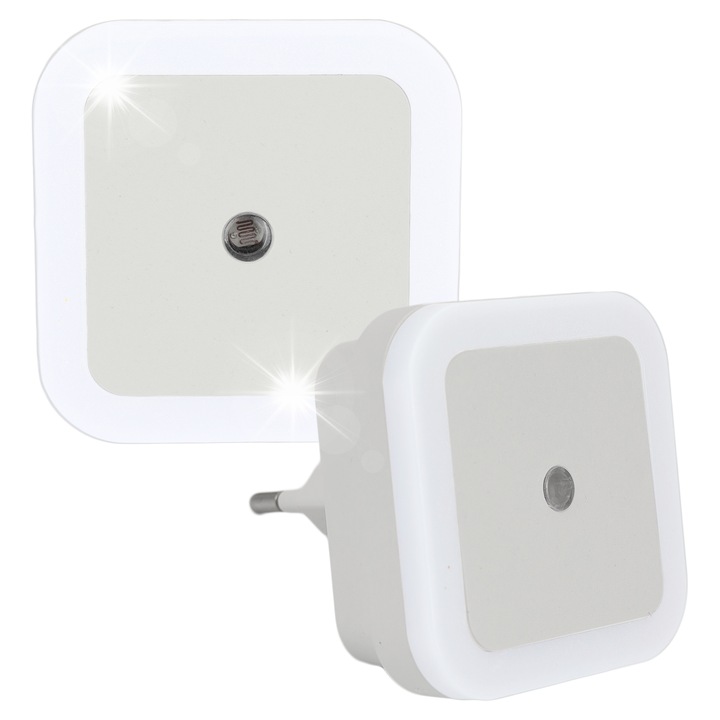 Lampa nocturna LED cu senzor de intuneric, 1W, 6,5x7cm