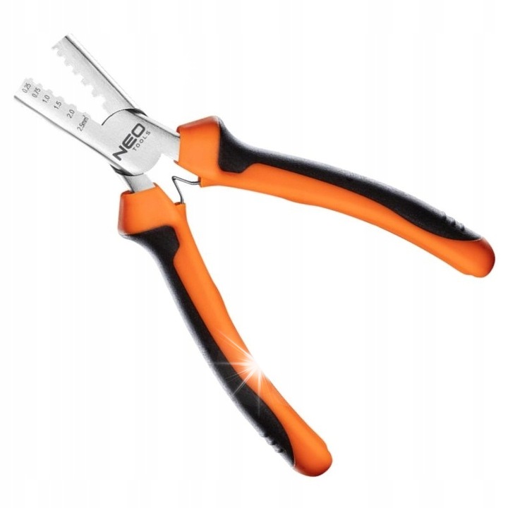 Clesti de zacisare NEO, 0.25-2.5 mm, 140 mm, otel carbon, maner antiderapant