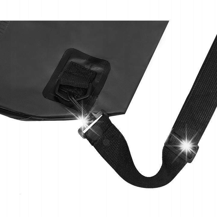 Sac impermeabil 30L, Trizand, negru, dimensiuni 41,5x57cm, set cu curea