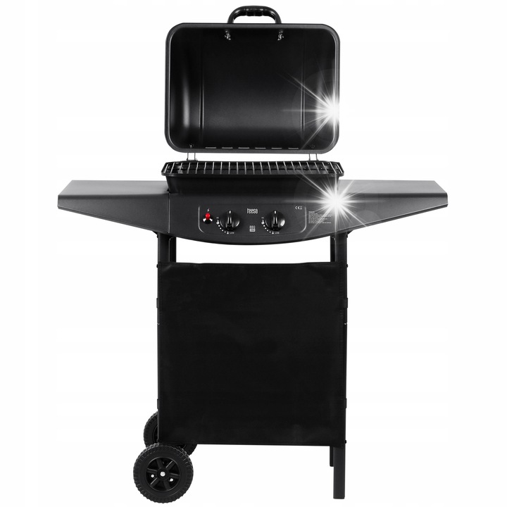 Teesa BBQ 2000 gázgrill, 2 égős, 5 kW, 46x34 cm, 98x44x100 cm
