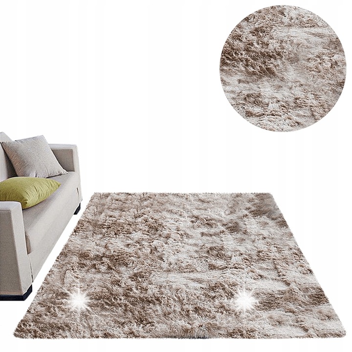 Килим Shaggy Strado Ombre Camel 200x260cm, противоплъзгащ, 3,5см дебелина, комплект