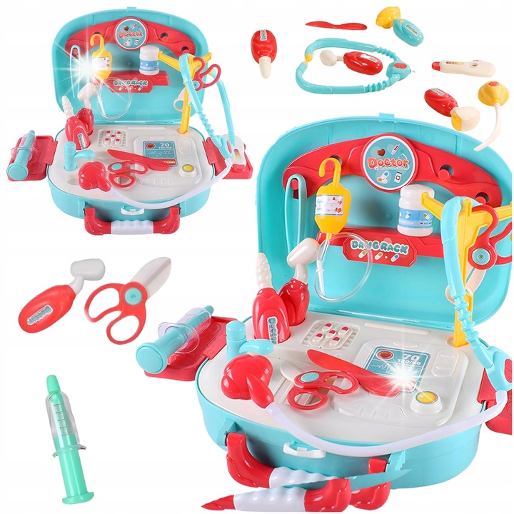 Set joaca doctor, 19 elemente, multicolor, valiza inclusa