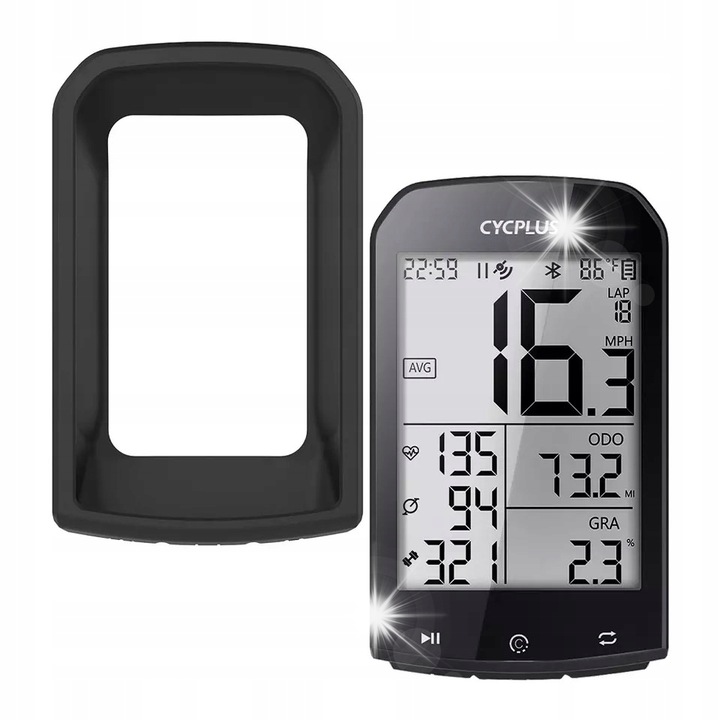 Велокомпютър Cycplus M1, 2,9 инча, Bluetooth 5.0, IPX6, черен, пълен комплект