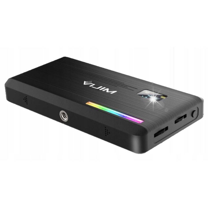 Lampa LED RGB Ulanzi VIJIM VL196, 196 diod LED, 3000mAh, 1920lm, 14,8x7,6x1,6cm, cu difuzor si adaptor