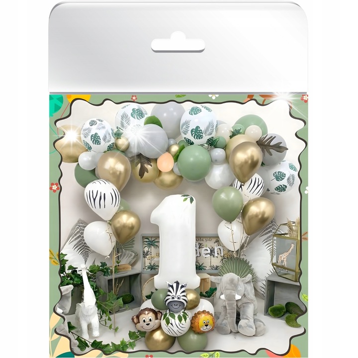 Lufi girland, dekorációs szett partikhoz, többszínű