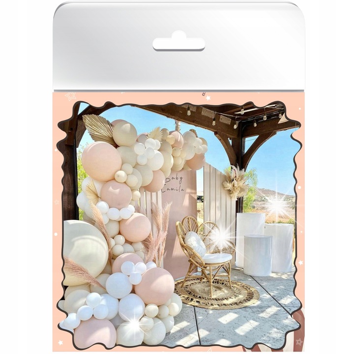 Lufi girland, dekorációs készlet esküvőre és partikra, többszínű