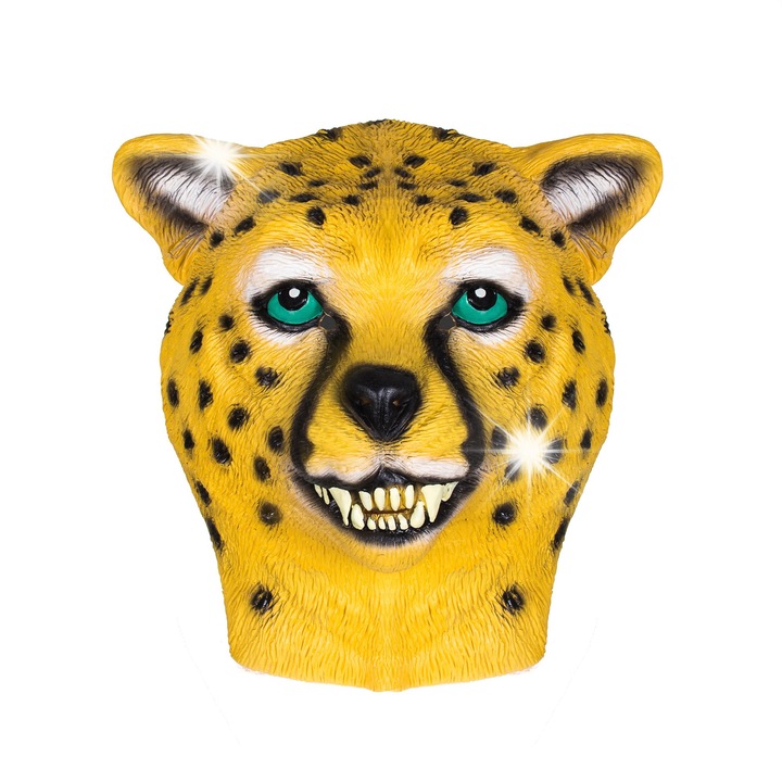 Masca profesionala din latex Korbi, model Gepard, dimensiune universala, culoare multicolor