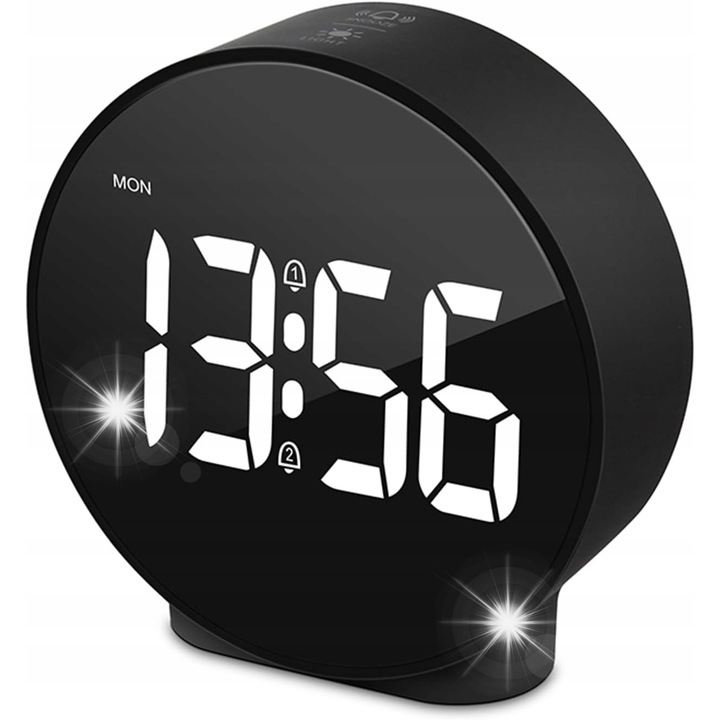 Edup EP-8816 HD LED elektronikus óra, fekete, két ébresztővel, 160x75x15mm, teljes készlet