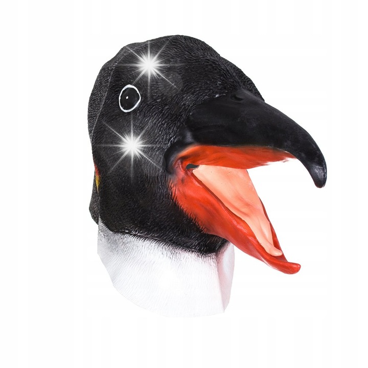 Masca de carnaval Korbi, pingvin, latex, universala, cu textura realista