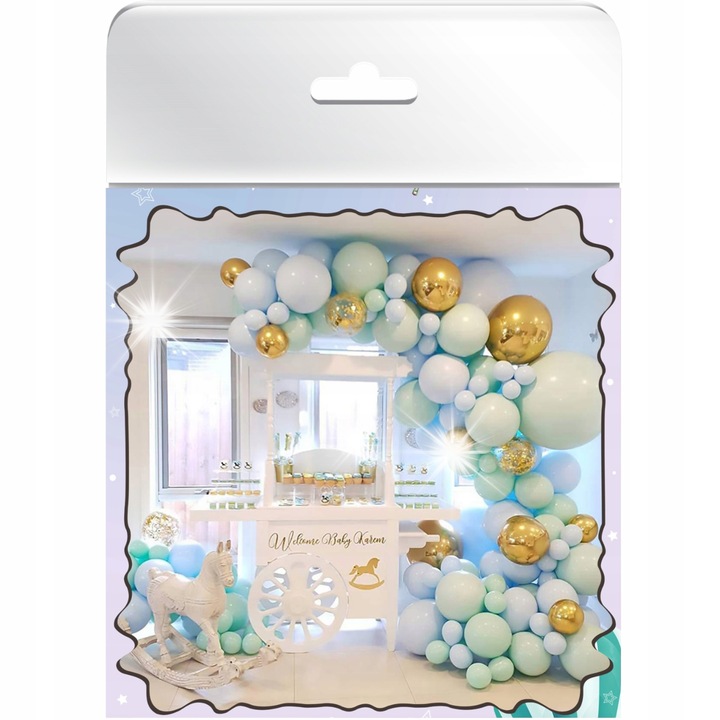 Lufi girland, dekorációs készlet partikhoz, többszínű