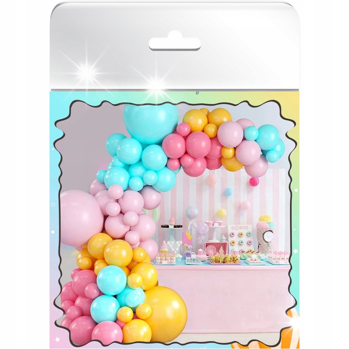 Lufi girland, dekorációs készlet partikhoz, többszínű