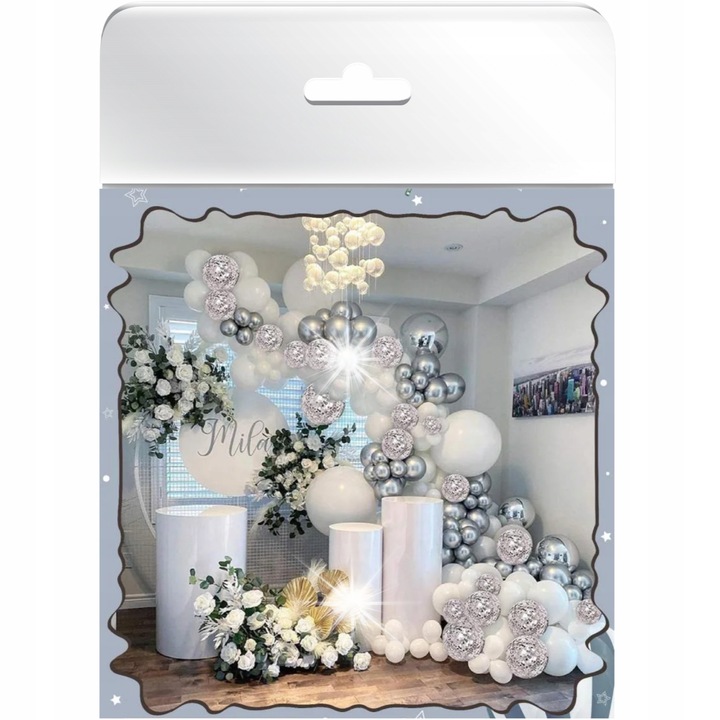 Lufi girland, dekorációs szett esküvőre és évfordulóra, többszínű