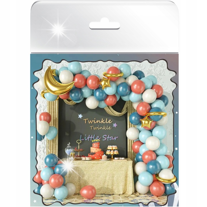 Lufi girland, dekorációs készlet partikhoz, többszínű