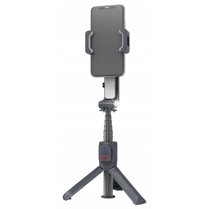 Gimbal 2-tengelyes Ineox A10, képstabilizátor monopod és állvány funkcióval, kompakt, 16.75x8.65x6.35cm