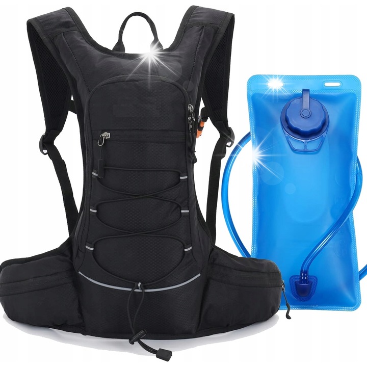 Rucsac turistic Gearox, 12,5L, negru, impermeabil, design ergonomic