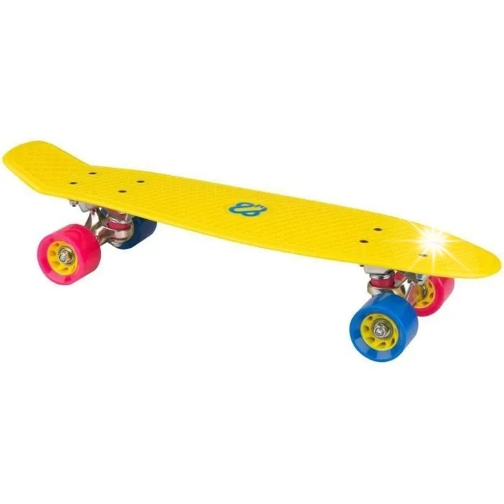 Deskorola clasica pentru copii Nijdam, 57x15cm, galben si auriu, 100kg