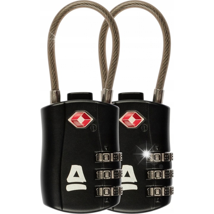 Катинар за куфар Abbey Camp, 2 броя, черен