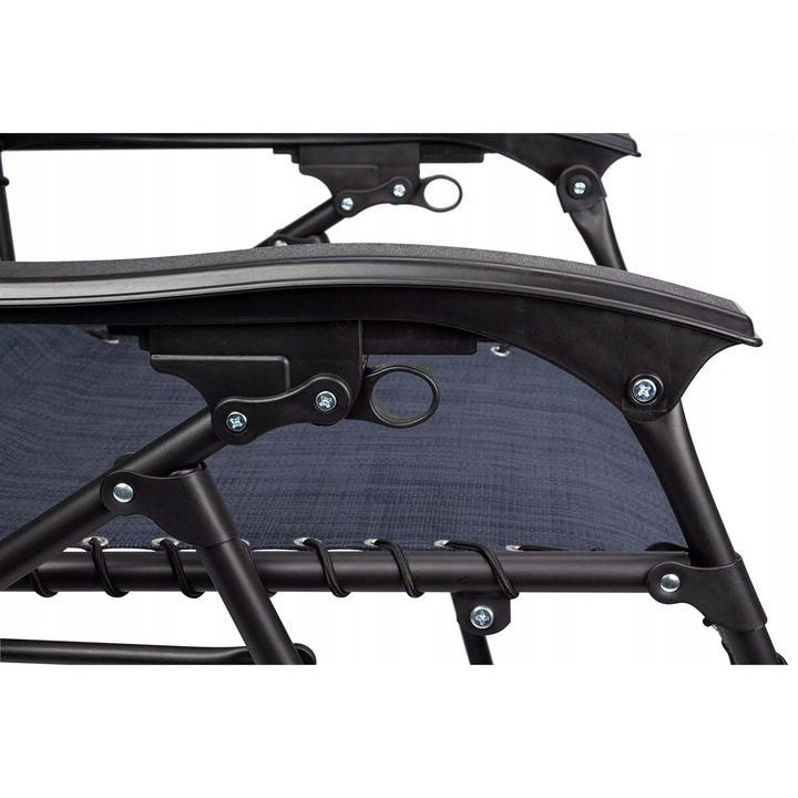 Scaun de gradina pliabil Abbey, model Chaise Longue IV, nuante de albastru, dimensiuni 90x65x112cm, capacitate maxima 125kg