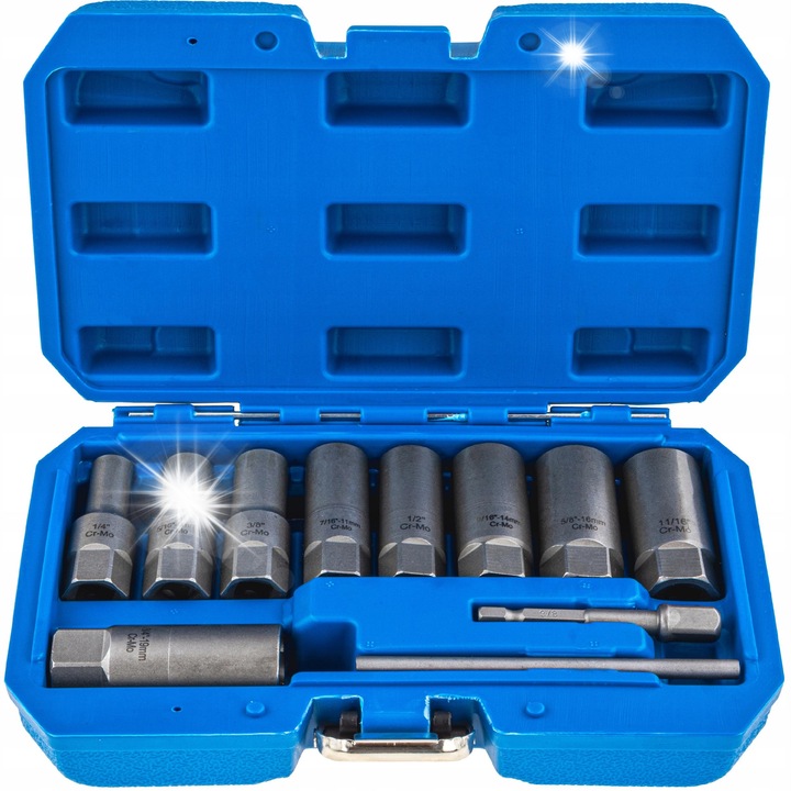 Set chei tubulare Vorfal, 6-19mm, din otel crom-molibden, lungi, cu prelungitor 3/8"