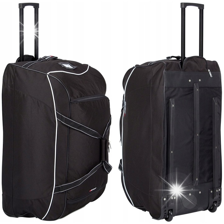 Avento utazótáska, 120L, fekete, mérete 80x40x40cm, kerekekkel