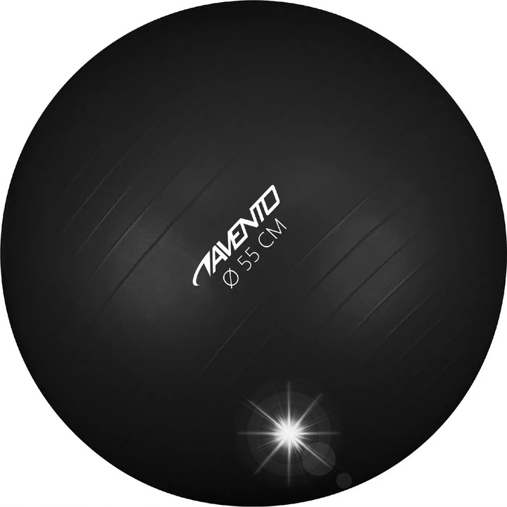 Minge fitness Avento 55cm, antistatica, rezistenta la spargere, neagra, pentru utilizatori 140-165cm, pana la 100kg