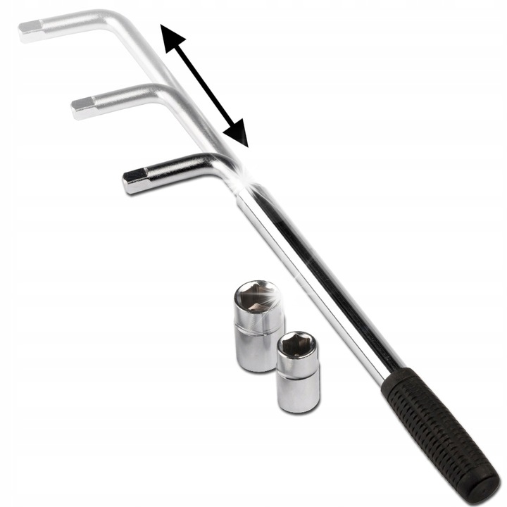 Телескопичен ключ за гуми Dunlop, регулируема дължина 35-50 см, противоплъзгащ